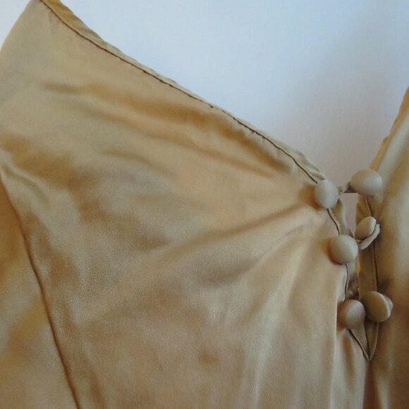 VINTAGE VICTORIA'S SECRET Gold Label 100% Silk Slip Dress in Gold Y2K - Sz L - Picture 4 of 11
